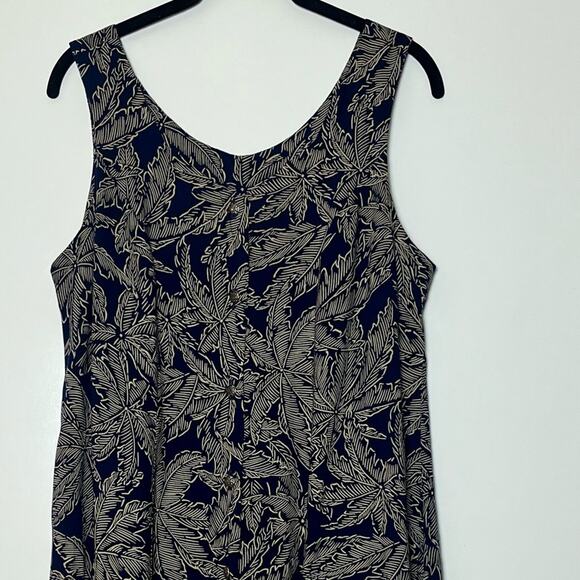 VINTAGE Liberty House Young Hawaii Wild Palms Mini Dress Woman's Medium blue - Picture 11 of 16